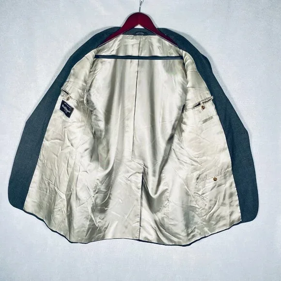 Vintage Paul Stuart Blazer Mens 44R Gray Wool Sport Coat Jacket Union Sport Coats & Blazers